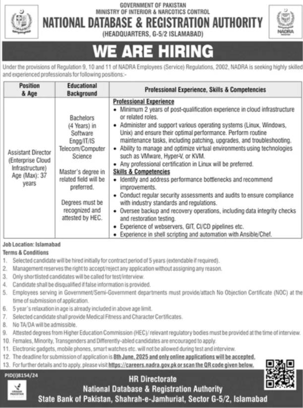 NADRA Assistant Director Jobs